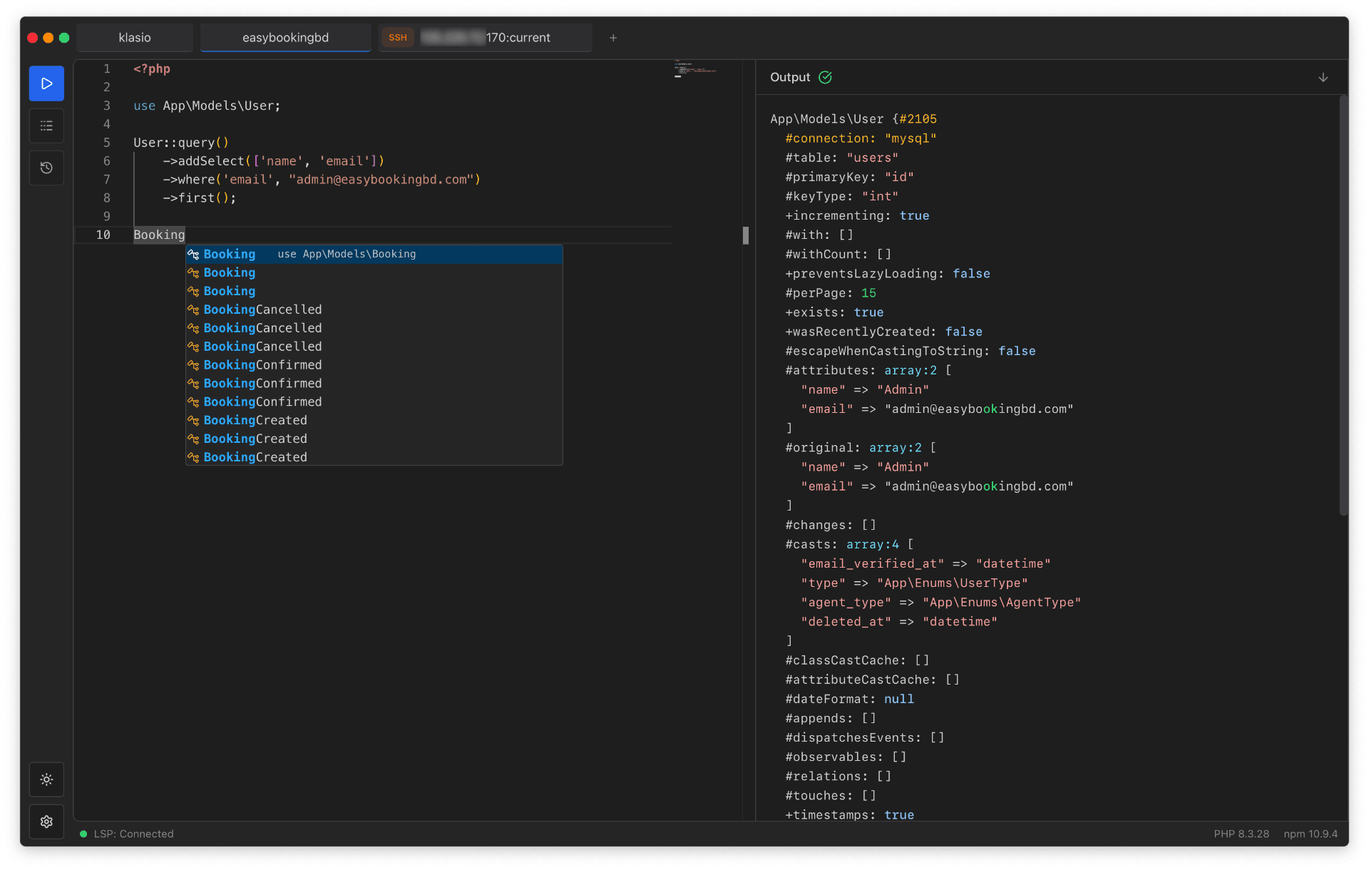 Tinkerflow editor interface showing code input and live output